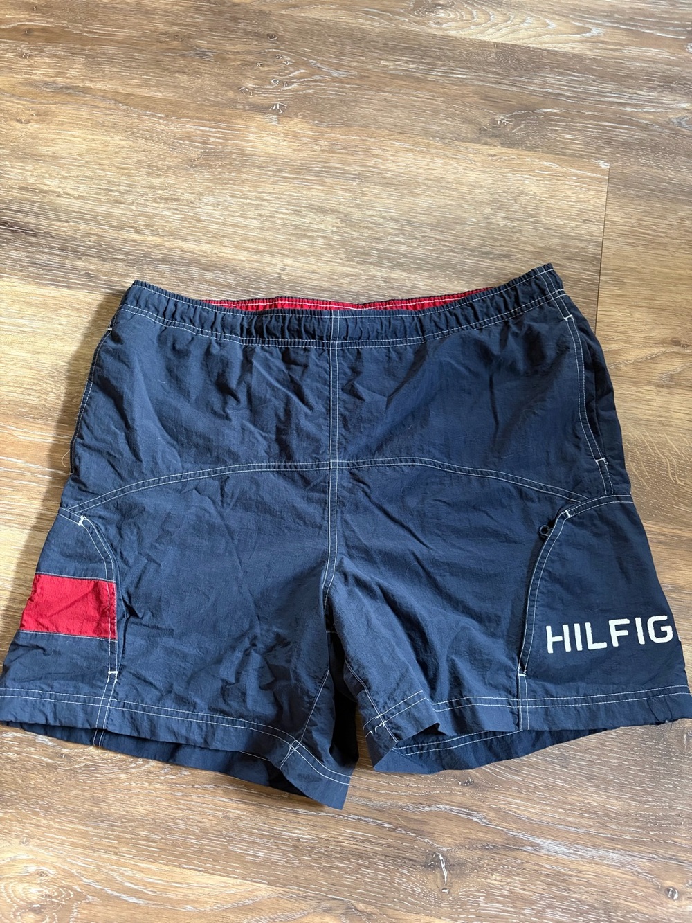 Tommy Hilfiger Navy Swim Trunks with Red Accent